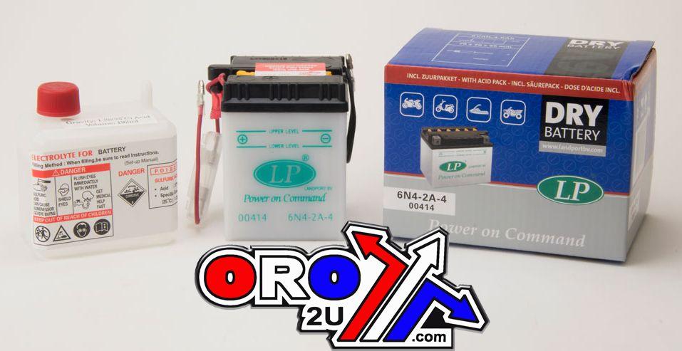 BATTERY 6N4-2A-4 6V 4Ah, LANDPORT 00414 WITH ACID PACK, ROAD, MC MA 6N4-2A-4