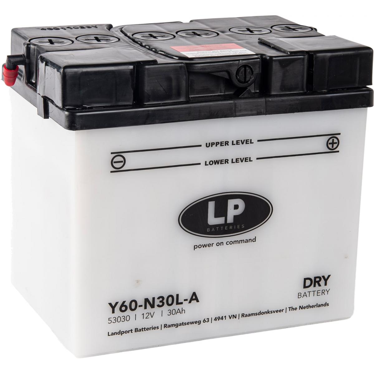 BATTERY L60-N30L-A 12v 30A, DRY WITH ACID, LANDPORT, ROAD, MD L60-N30L-A