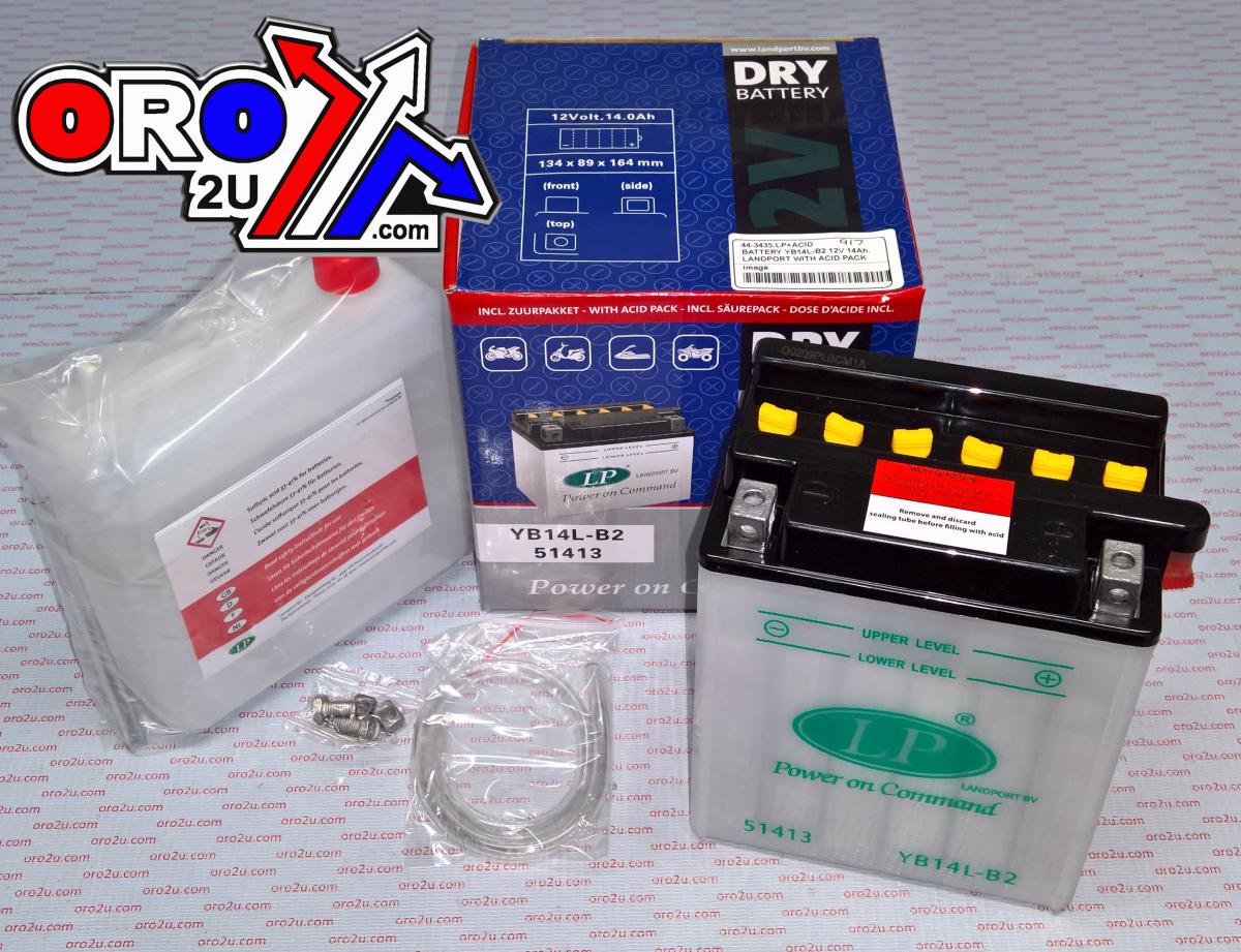 BATTERY YB14L-B2 12V 14Ah., LANDPORT WITH ACID PACK, ROAD, MC MA YB14L-B2