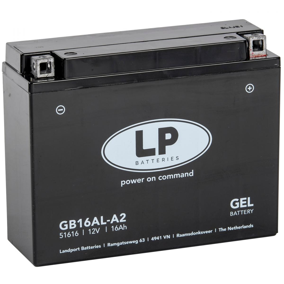 BATTERY LB16AL-A2 12V 16Ah GEL, LANDPORT 51616, MG LB16AL-A2, MG GB16AL-A2, (SAME AS YB16AL-A2)