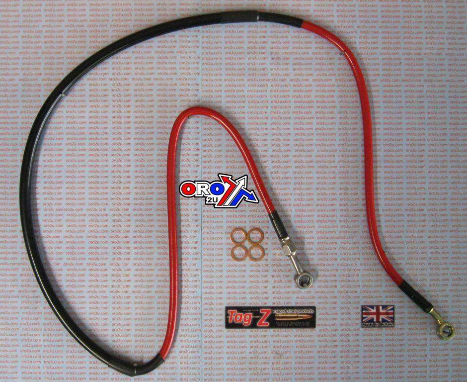 HOSE FRONT BRAKE RED/BLACK CR125/250 95-07 CRF250 CRF450