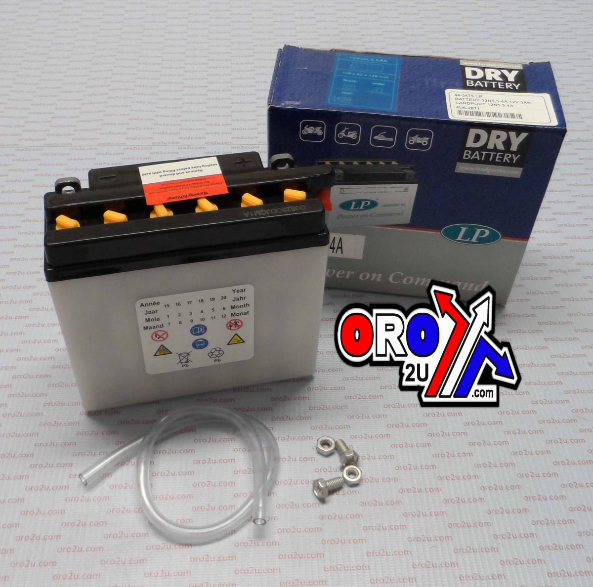 BATTERY 12N5,5-4A 12V 5Ah. DRY+ACID, LANDPORT MD 12N5.5-4A