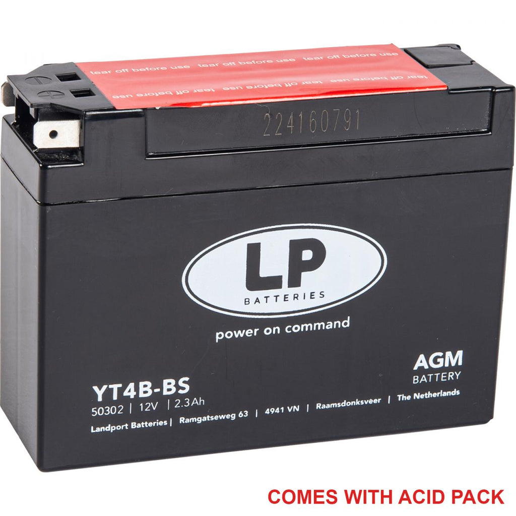 BATTERY LT4B-BS 12V 2.3Ah, LANDPORT 50399 MAINTENAN FREE, YT4B-5 AGM, MA LT4B-BS, MB LT4B-BS