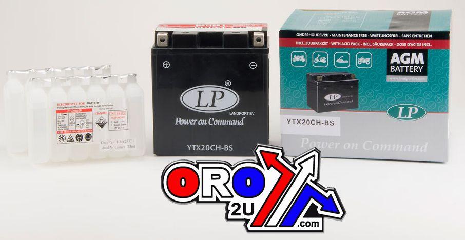 BATTERY LTX20CH-BS 12V 18Ah., LANDPORT Maintenance Free, MB YTX20CH-BS AGM, MA LTX20CH-BS