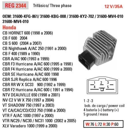 REGULATOR HONDA CBR 400 600 900 31600-KFG-862 31600-KFG-861 APRILIA SH701-12 SH691-AA
