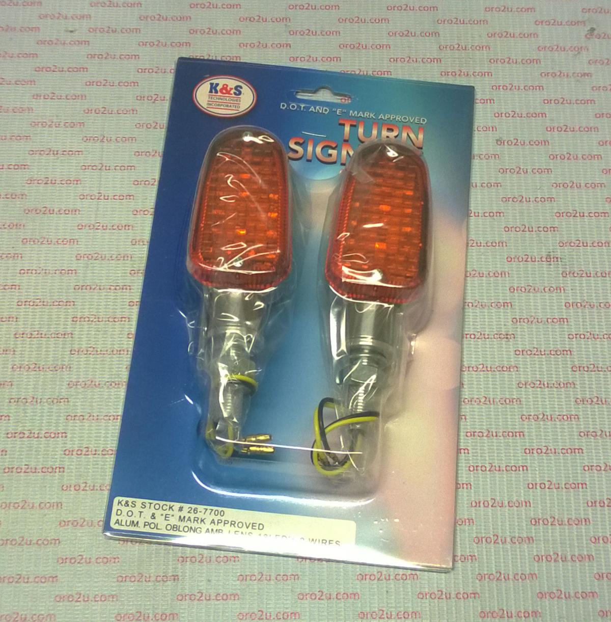 INDICATORS ALUMINUM POLISHED SET/2, AMBER LENS, LED UNIVERSAL E MARKED, 2 WIRE, 26-7700