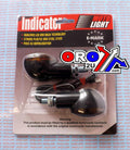 INDICATORS SMOKE 20mm SET/2 Black Housing inc Bulb E MARKED. MT-003-S-BK20