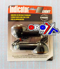 INDICATORS SMOKE 40mm SET/2 Black Housing inc Bulb E MARKED. MT-003-S-BK40