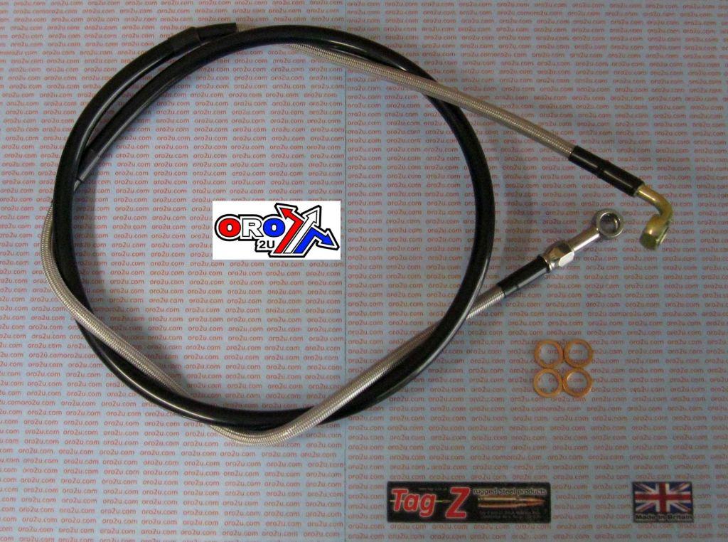 HOSE FRONT BRAKE SILVER / BLK KAWASAKI KX125 KX250 97-2003 VENHILL K02-1-030/P