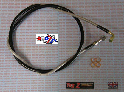 HOSE FRONT BRAKE SILVER / BLK KAWASAKI KX125 KX250 97-2003 VENHILL K02-1-030/P