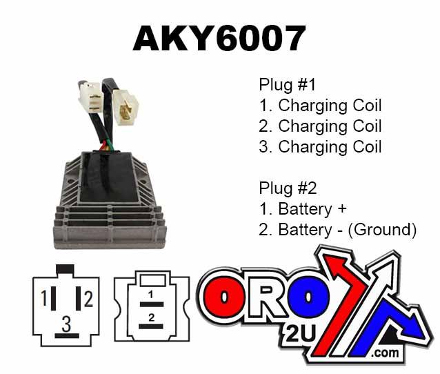 REGULATOR KYMCO SCOOTERS, ARROWHEAD AKY6007 31600-LDG7-900 / 31600-KED9-900 / 31600-KED9-E10