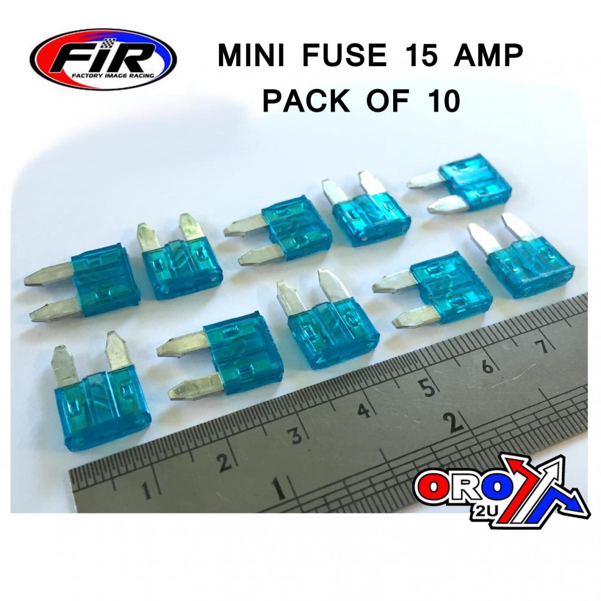 15 AMP. MINI FUSE PACK OF 10