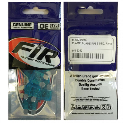 15 AMP. BLADE FUSE STD. PK10