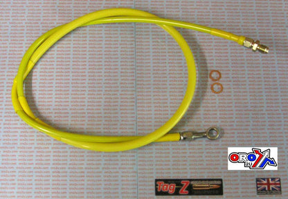 HOSE FRONT BRAKE YELLOW / BLK, SUZUKI RM125 1985-1989, RM250 1985-1988 FIR, KIT DONE