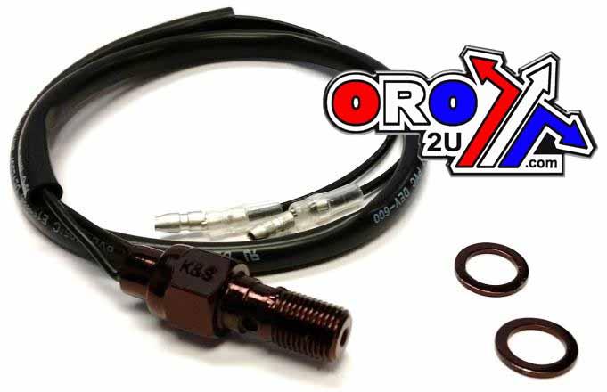 SWITCH BRAKE HYD. M10x1.00mm, K&S 12-0011B BLACK