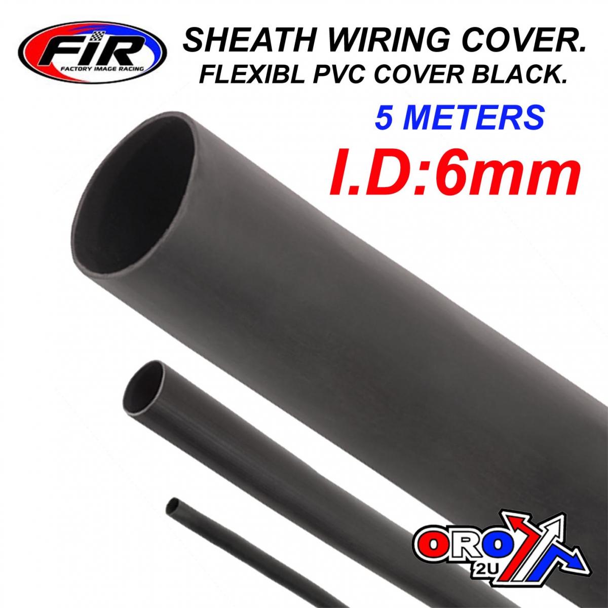 SHEATH PVC COVER 5MTR I.D6mm, FLEXIBL PVC WIRING COVER BLACK