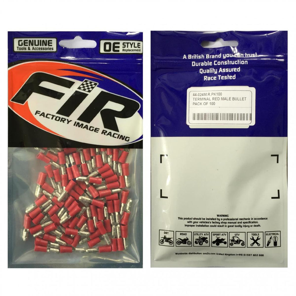 TERMINAL RED MALE BULLET M4 WT63 PACK OF 100