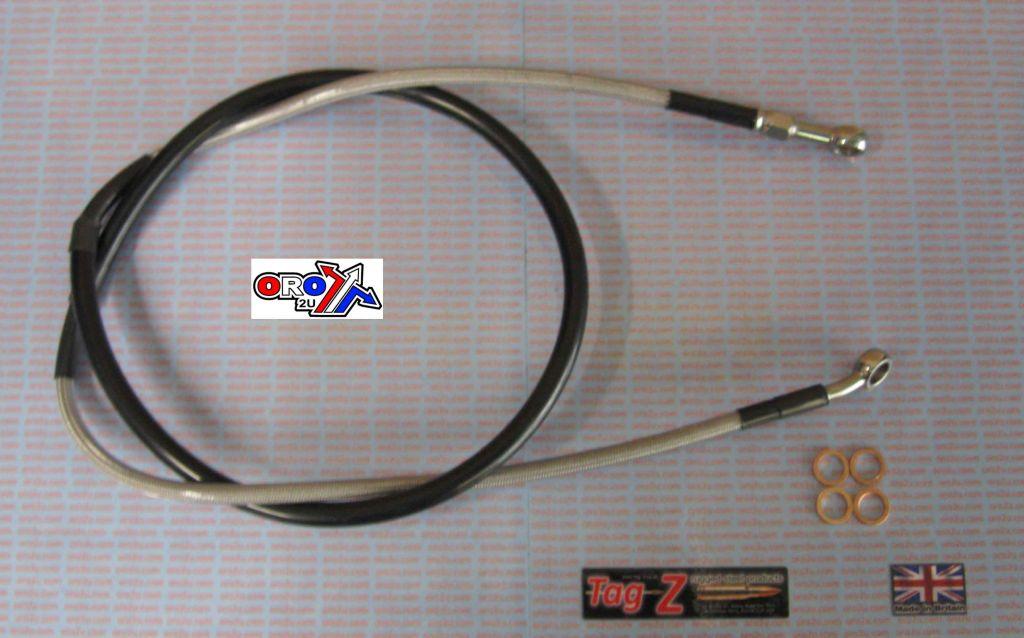 HOSE FRONT BRAKE SILVER / BLACK, KTM EXC 125/200/250/400 00-18, 00-18