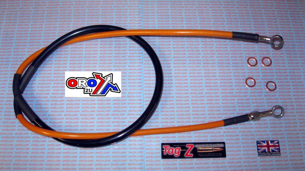 HOSE FRONT BRAKE ORANGE / BLK KTM HUSQ & HUSA 125>540cc K01-1-027/P