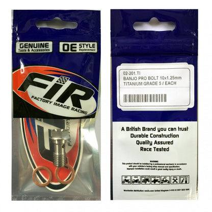 BANJO PRO BOLT 10x1.25mm, TITANIUM GRADE 5 / EACH