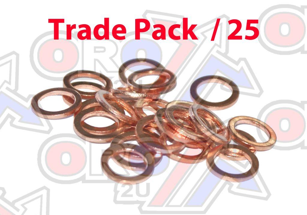 COPPER WASHER M10 PK OF 25, SIZE ID10 x OD15 x W1.5mm