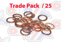 COPPER WASHER M10 PK OF 25, SIZE ID10 x OD15 x W1.5mm