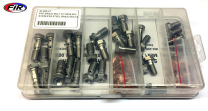 PRO BANJO BOLT KIT M8 & M10, STAINLESS STEEL BANJO BOLTS, 30 BOLTS & 75 COPPER WASHERS