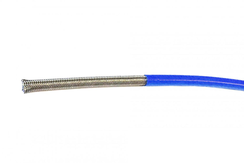 LIGHT BLUE HOSE 5 METER 600-03, STAINLESS STEEL BRAIDED HOSE, 600-03EB / PTFE / PVC COVERED, BUILDALINE