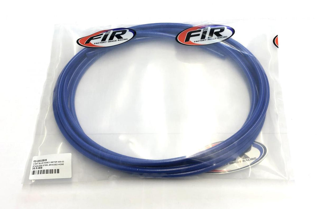 LIGHT BLUE HOSE 5 METER 600-03, STAINLESS STEEL BRAIDED HOSE, 600-03EB / PTFE / PVC COVERED, BUILDALINE