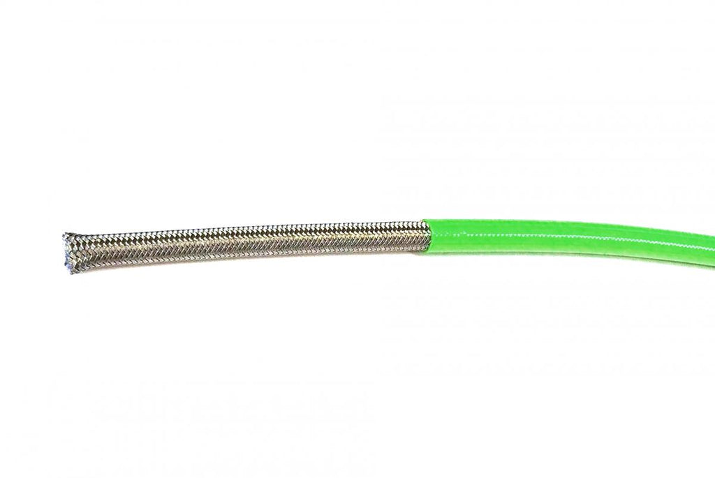 KX GREEN HOSE 5 METER 600-03, STAINLESS STEEL BRAIDED HOSE, 600-03GN / PTFE / PVC COVERED, BUILDALINE