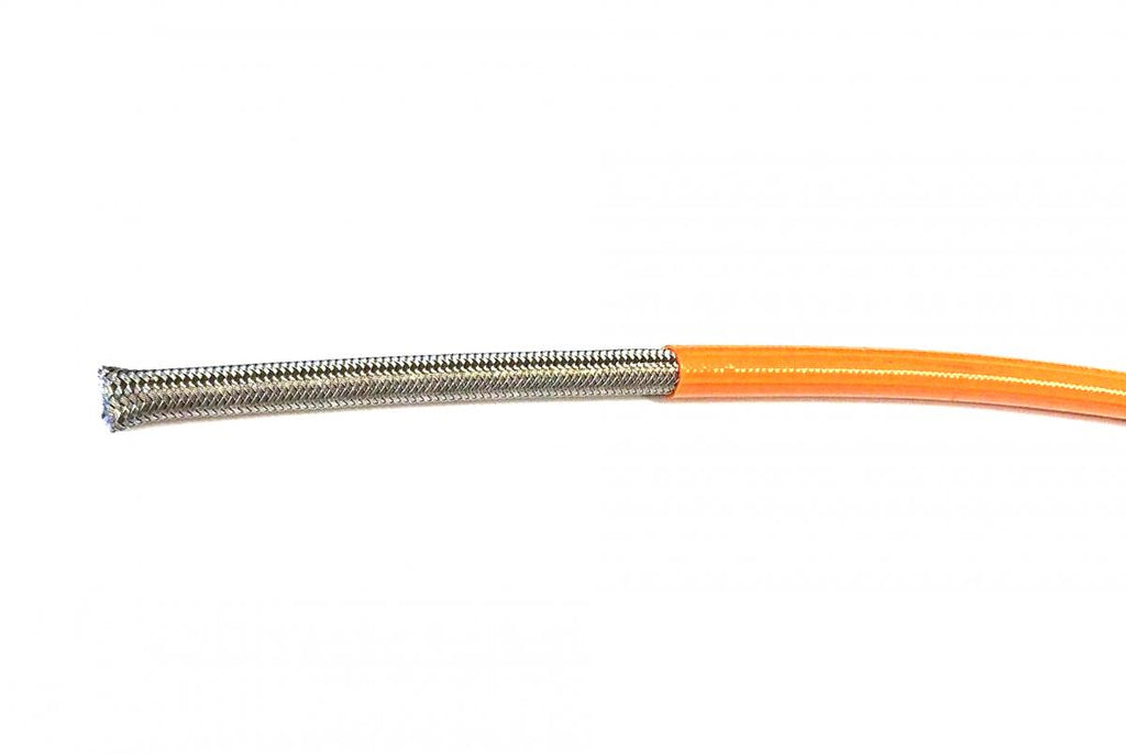 KTM ORANGE HOSE 5 METER 600-03, STAINLESS STEEL BRAIDED HOSE, 600-03OR / PTFE / PVC COVERED, BUILDALINE