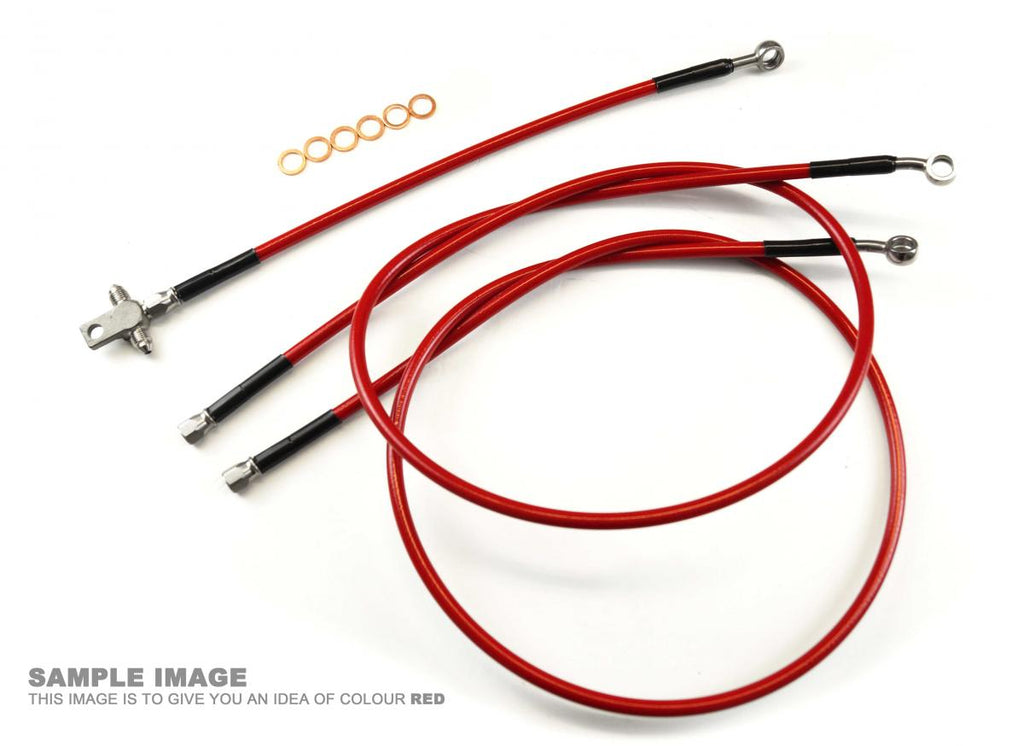 HOSE FRONT BRAKE SET/3 +6 RED, HONDA TRX400 EX 99-09 QUAD FIR