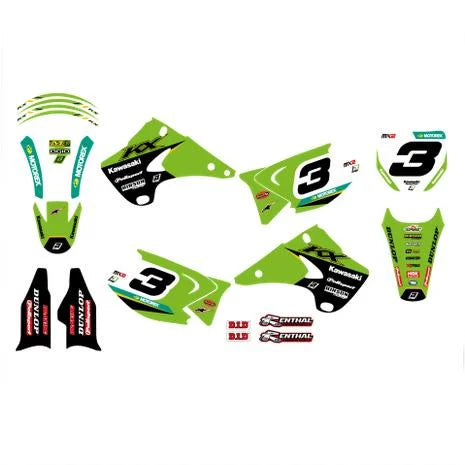 03-08 KX125/250 MONSTER ENERGY, BLACKBIRD FULL KIT 8408R8