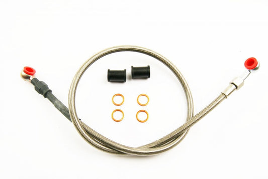 HOSE REAR BRAKE SILVER / BLK HONDA TRX400 EX 1999-07 ATV VENHILL H02-2-031