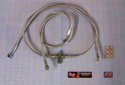 HOSE FRONT BRAKE SET/3 SIL/BK LT-Z400 LT-R450 KFX400 VENHILL K02-1-040/P