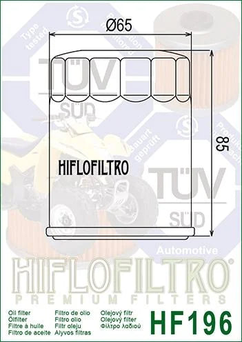 OIL FILTER HIFLO HF196, Polaris 2540006