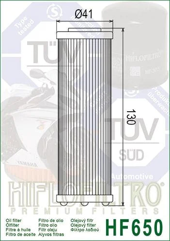 OIL FILTER HIFLO HF650, HF158 / HF658 / KTM 450 505 SX
