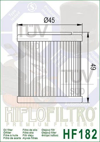 OIL FILTER HIFLO HF182, Piaggio 880887