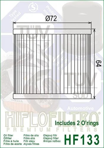 OIL FILTER HIFLO HF133 SUZUKI, ROAD 16500-45810