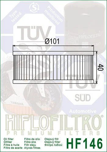 OIL FILTER HIFLO HF146 YAMAHA, 1J7-13441-10/1J7-13440-90, 1J7-13440-91, ROAD