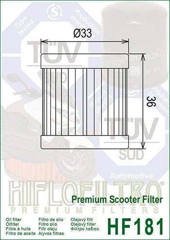 OIL FILTER HIFLO HF181 APRILIA, ROAD 410229, PIAGGIO
