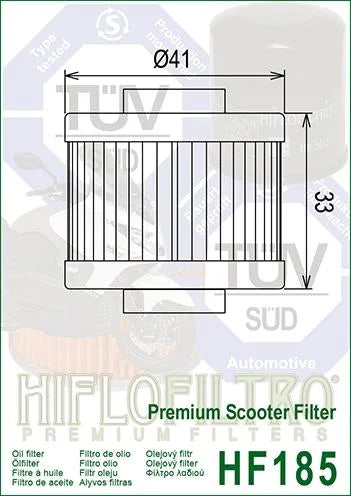 OIL FILTER HIFLO HF185 APRILIA, 02 05 50/737492, PIAGGIO, ROAD, 210483727