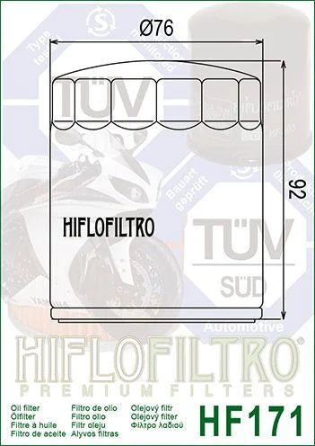 OIL FILTER HIFLO HF171B BLACK, 63798-99, 63731-99, 63731-99A, ROAD, BUELL