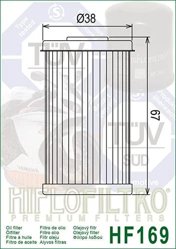 OIL FILTER HIFLO HF169 DAELIM, 15412-KN6-0096, 15412-BA1-0000