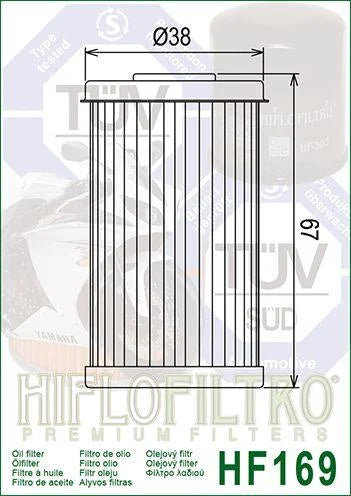 OIL FILTER HIFLO HF169 DAELIM, 15412-KN6-0096, 15412-BA1-0000