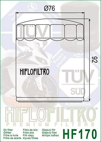 OIL FILTER HIFLO HF170B BLACK, 63805-80A, 63805-80T, 63796-77, ROAD, 63806-83