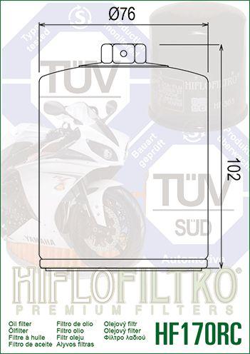 OIL FILTER HIFLO HF170BRC RACE, 63805-80A, 63805-80T, 63796-77, ROAD, 63806-83