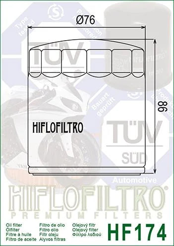OIL FILTER HIFLO HF174B BLACK, Harley Davidson 63793-01K, ROAD