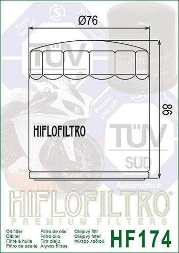 OIL FILTER HIFLO HF174B BLACK, Harley Davidson 63793-01K, ROAD