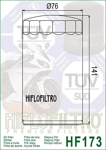 OIL FILTER HIFLO HF173C CHROME, Harley Davidson 63813-90
